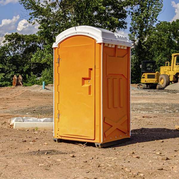 how often are the portable restrooms cleaned and serviced during a rental period in Whitsett